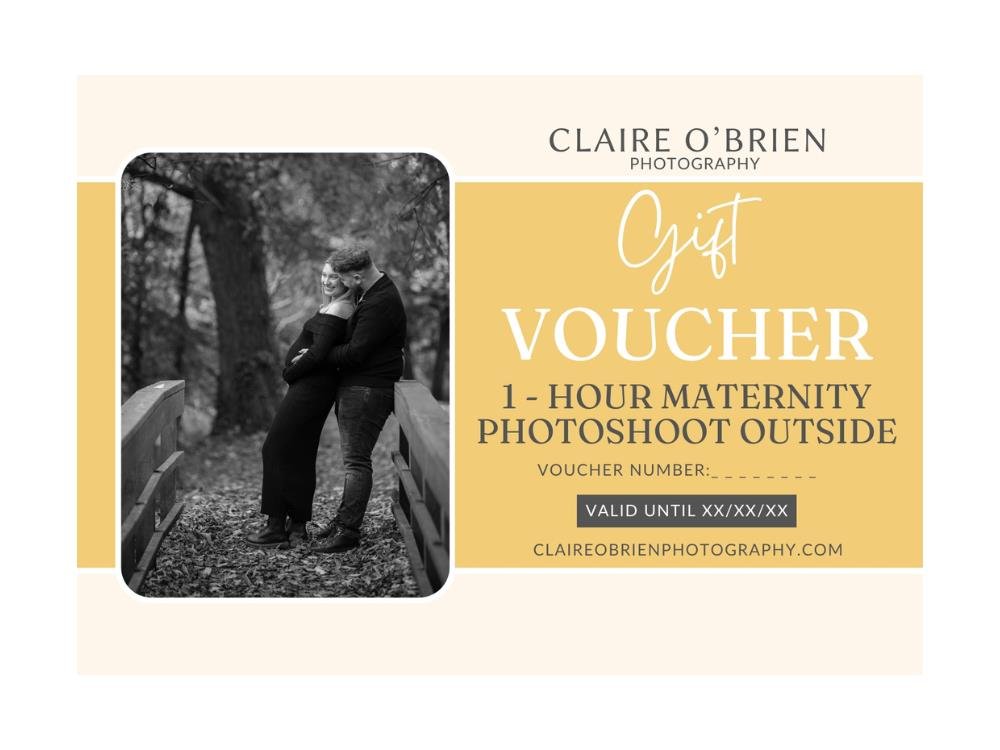 Claire O’Brien Photography outdoor maternity photoshoot gift voucher, 1 hour